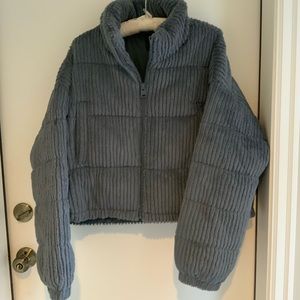 BDG Fluffy Corduroy Crop Puffer Jacket